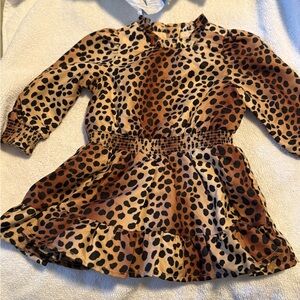 NWT Janie and Jack Leopard Print Dress & Bow (OBO)